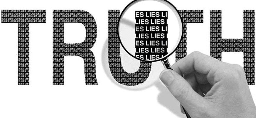 Word Truth written with words lies