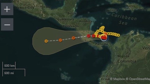 Hurricane Otto storm track