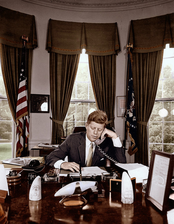 Click to enlarge JFK in Office