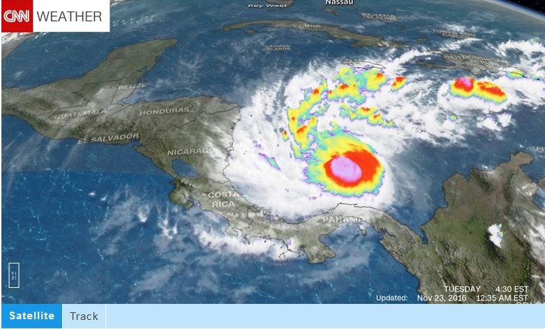 Click to enlarge Hurricane Otto satellite