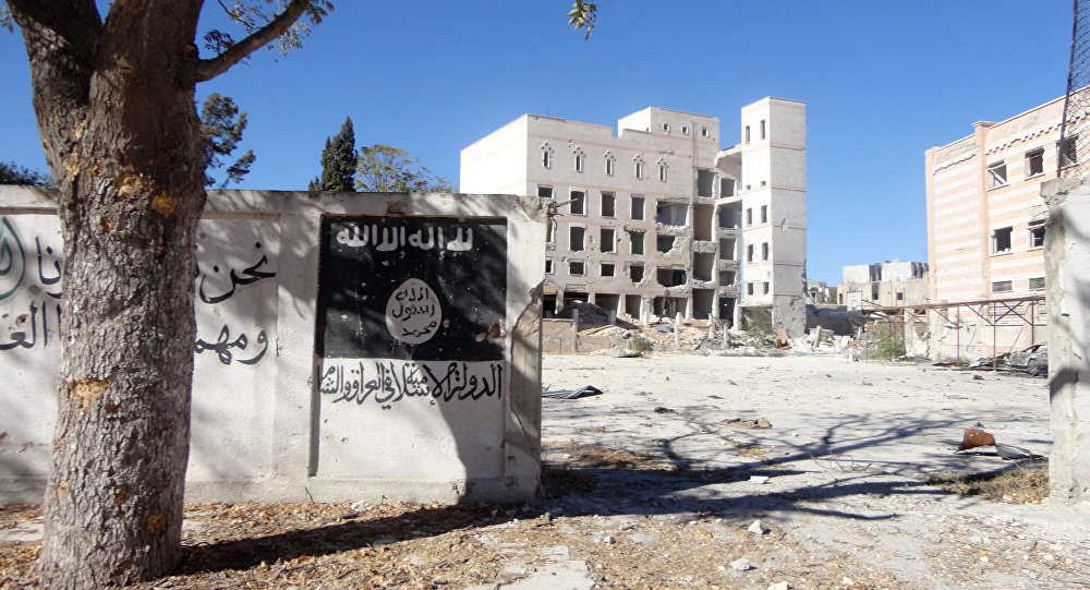 Building destruction in Manbij, Syria