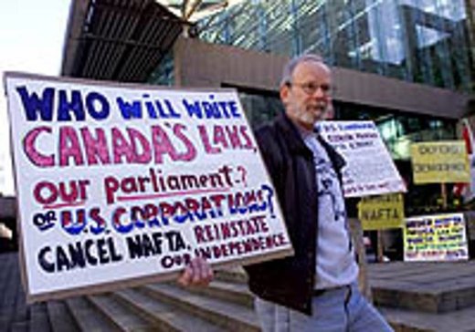 Click to enlarge Nafta protest canada