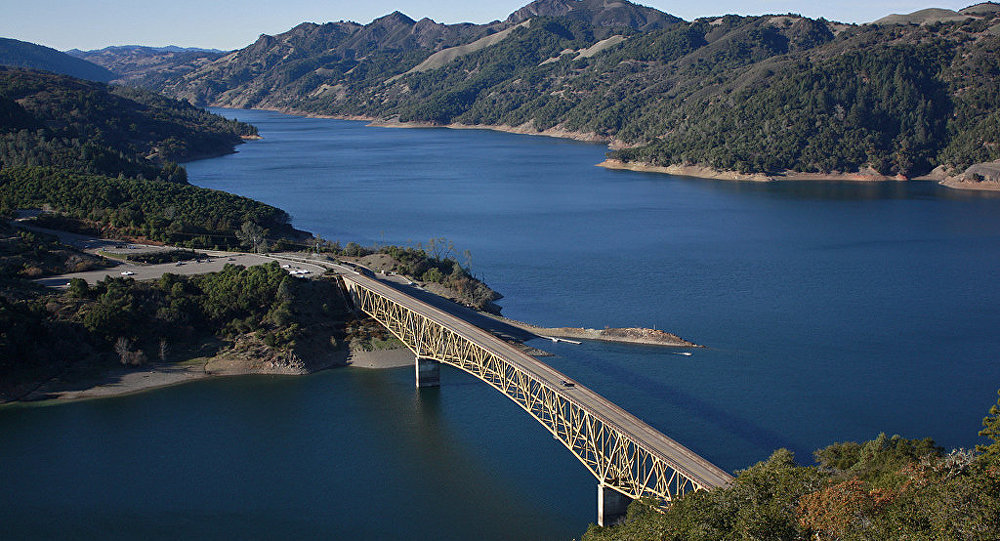 Bridge over Lake Sonoma in California