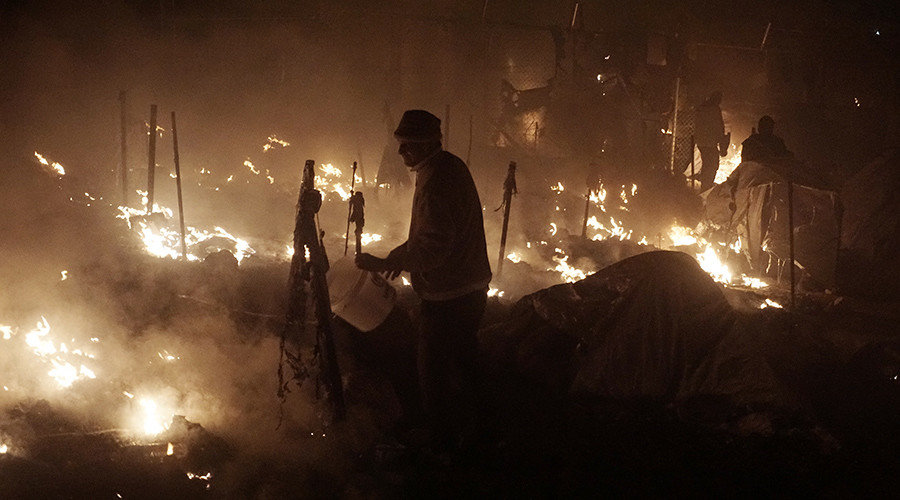 refugee camp fires