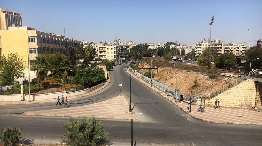 The area of the humanitarian corridor in Aleppo, Syria