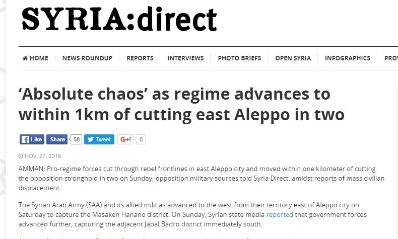 Syria: direct  Aleppo propaganda
