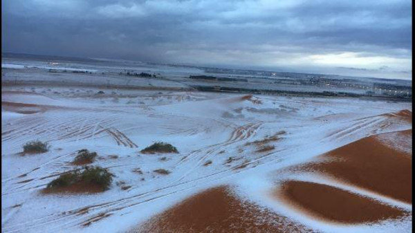 Saudi Arabia snow and sand