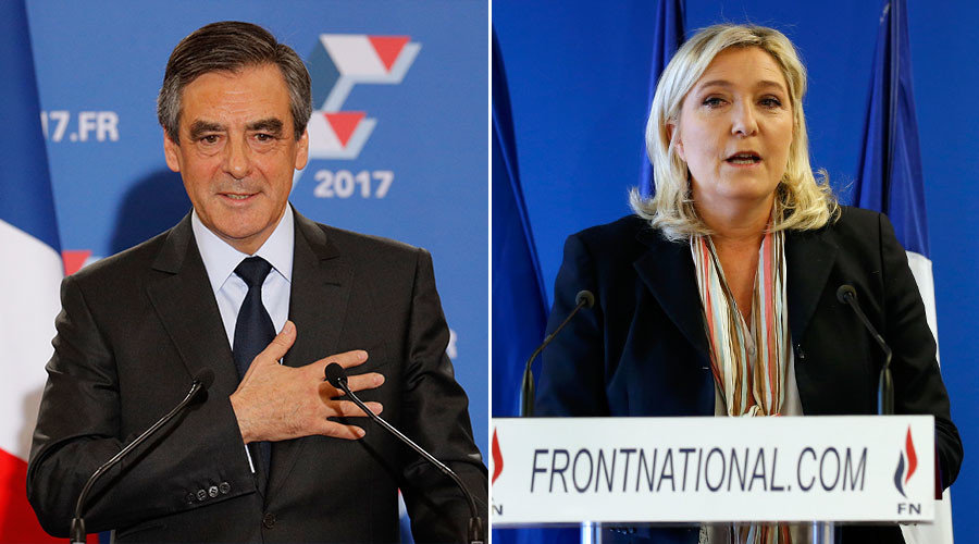 Click to enlarge Francois Fillon and Marine Le Pen