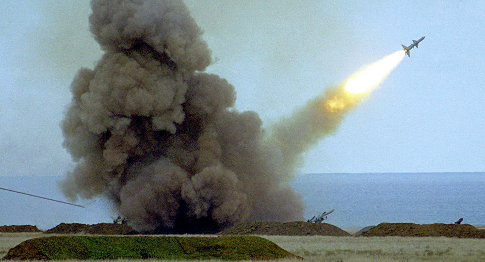 Click to enlarge An anti-aircraft defense missile C-75 launched by Ukrainian army