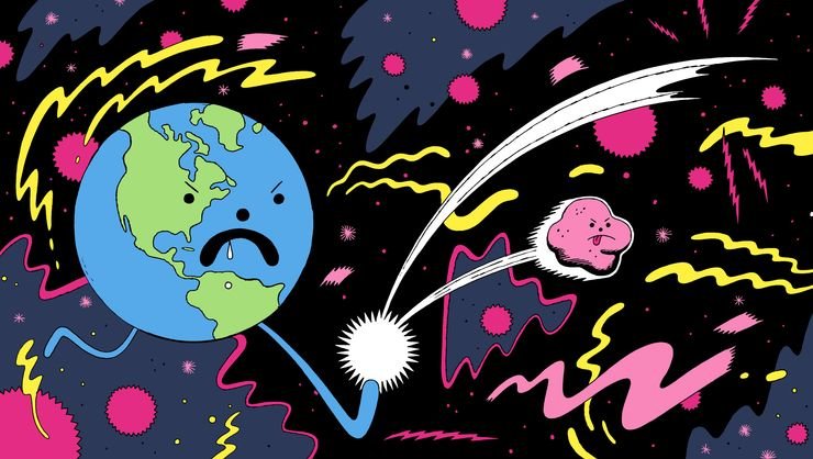 Illustration of asteroid defense