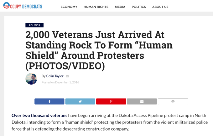 Click to enlarge Veterans travel to Standing Rock