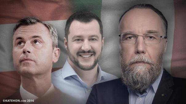 Click to enlarge Alexander Dugin, Matteo Salvini, Norbert Hofer