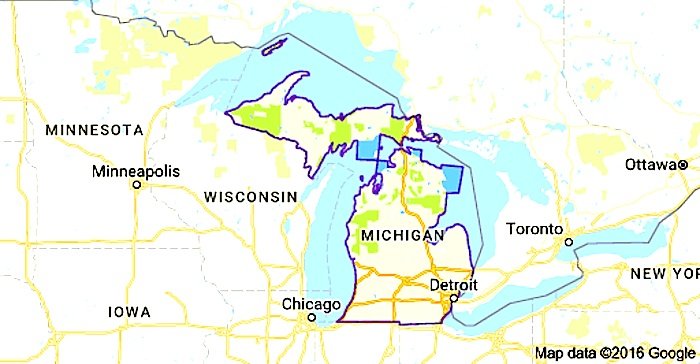 Click to enlarge Map Michigan