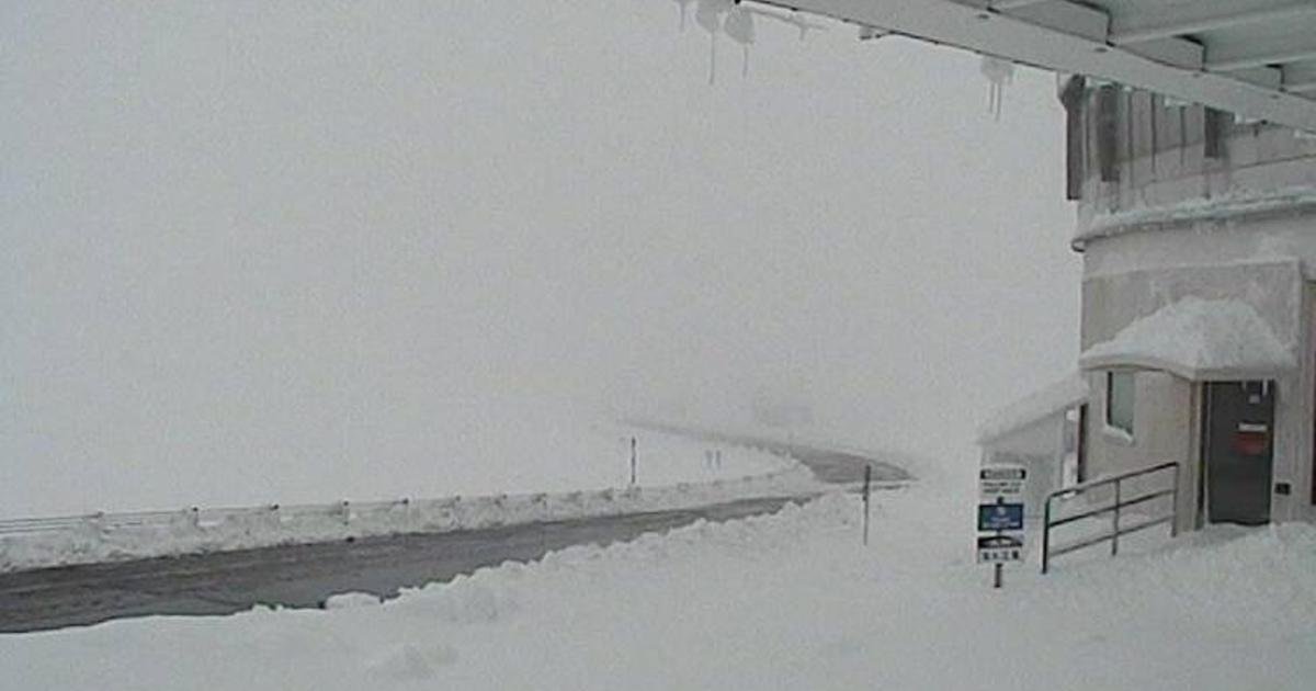 Snow at the Mauna Kea summit Friday afternoon