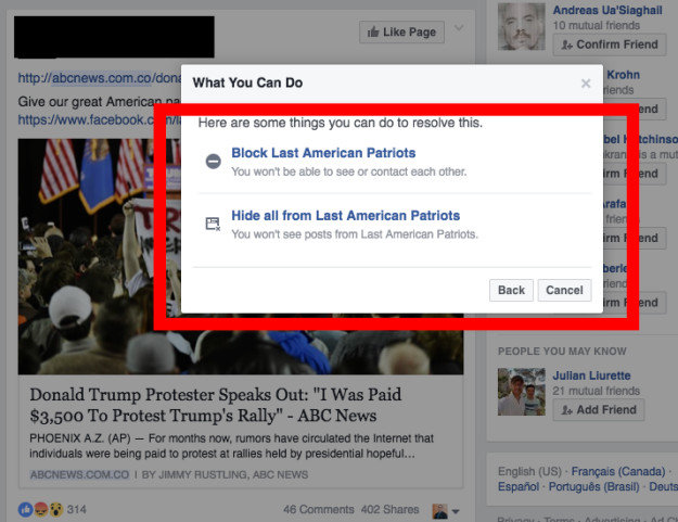facebook fake news reporting - step 5