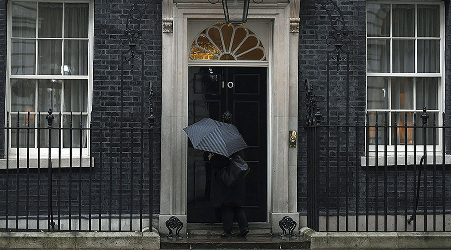 A woman enters Number 10 Downing Street in London, Britain