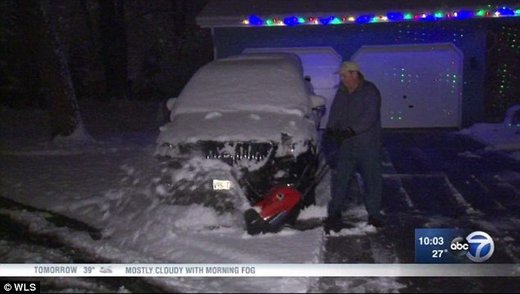 record snow in Chicago