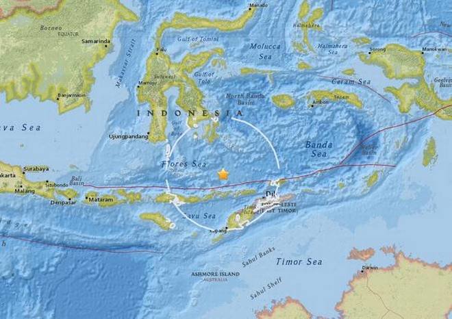 Click to enlarge Underwater quake off Indonesia