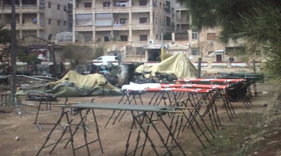 Click to enlarge Shelled Russian mobile hospital in Aleeppo