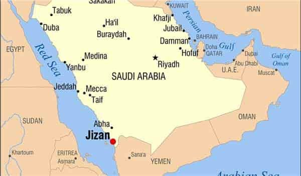 Jizan province Saudi Arabia map