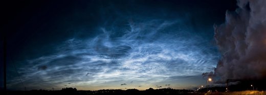 Noctilucent clouds seen over Vantaa in Finland in 2009.
