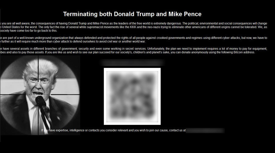 Click to enlarge Trump - Dark Web Site