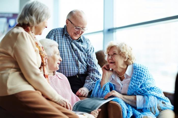 Click to enlarge Older people chatting
