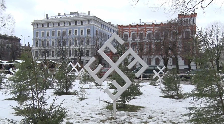 Latvia swastika