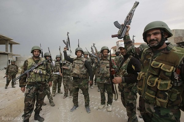 Click to enlarge Victorius Syrian troops