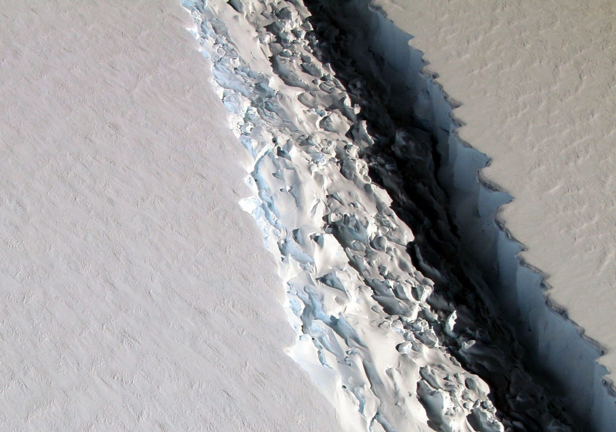 Click to enlarge Antarctic ice crack