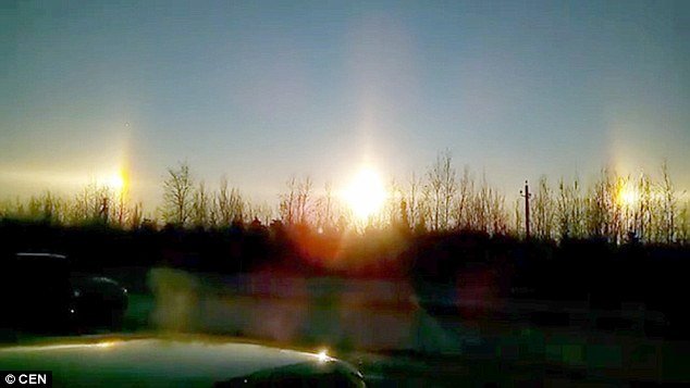 Triple sun dog in St. Petersburg