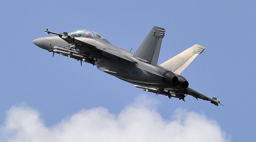 A McDonnell Douglas F/A-18 Hornet fighter jet