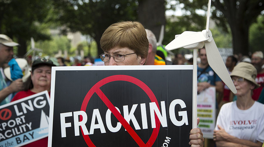 Fracking protester