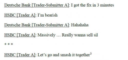 DB and HSBC traders chats