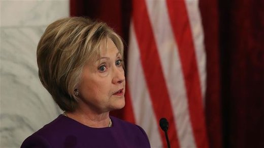 Defeated US Democratic presidential candidate Hillary Clinton speaks during a portrait unveiling ceremony for outgoing Senate Minority Leader Harry Reid (D-NV), on Capitol Hill December 8, 2016 in Washington, DC.