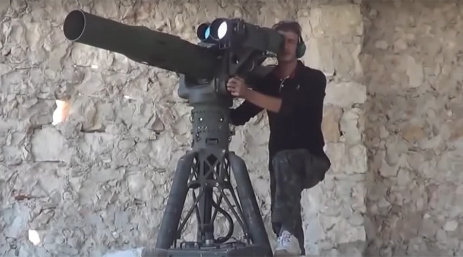 terrorist with TOW anti-tank weapon