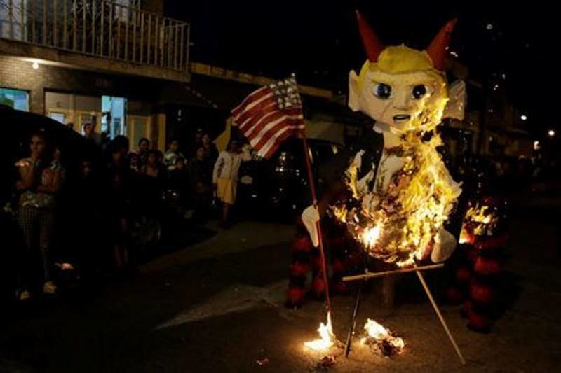 trump effigy burned Guatemala