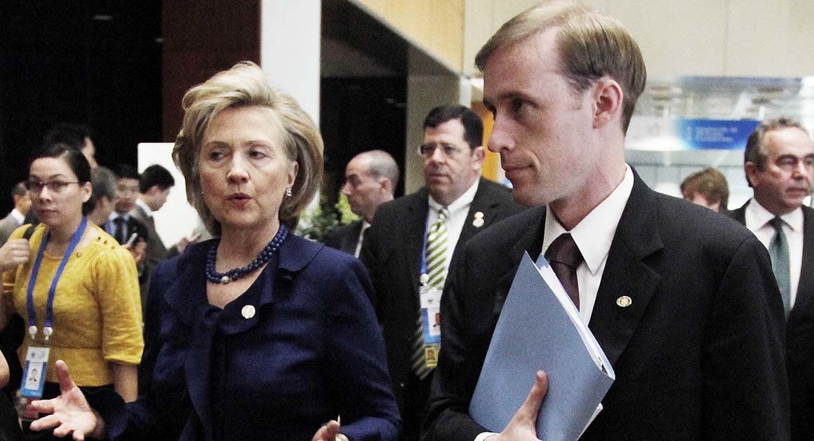 Hillary Clinton with Jake Sullivan