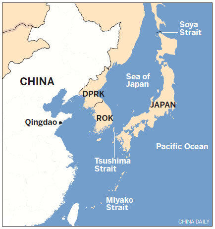 Click to enlarge Miyako Strait map