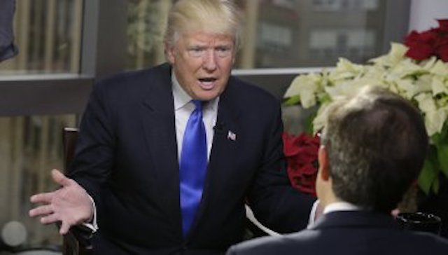 Click to enlarge Trump with the press