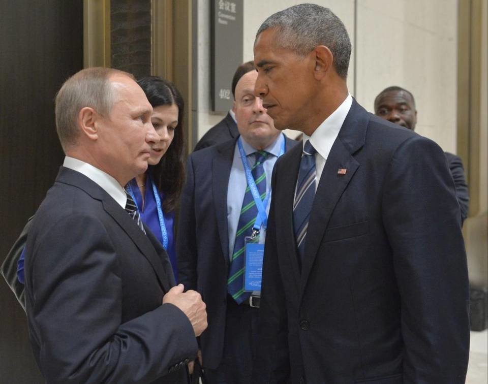 Click to enlarge Russian President VladiVladmir Putin, with U.S. President Barack Obama