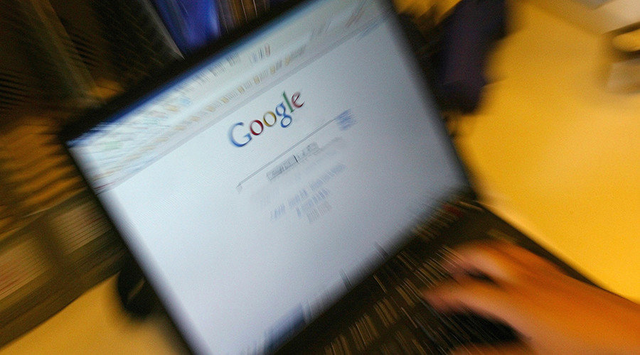 Google search window on laptop