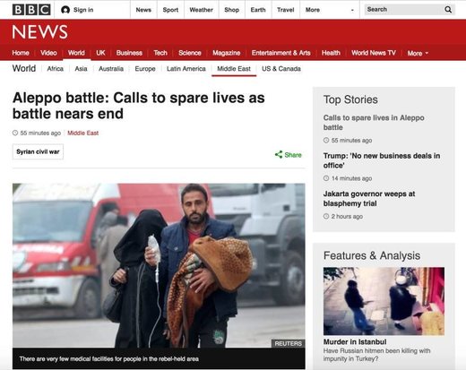 Fake news Aleppo BBC