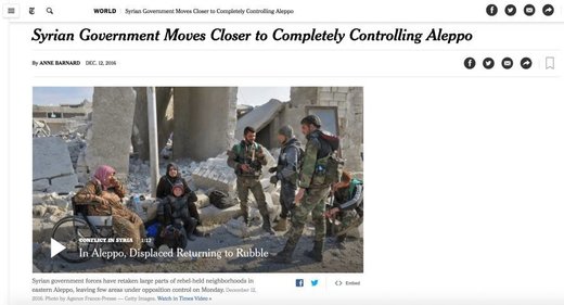 NYT fake news aleppo