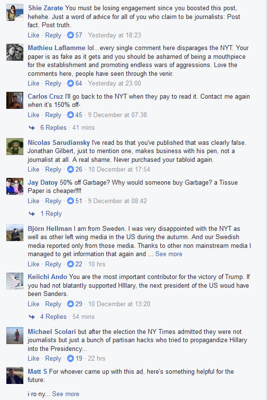Click to enlarge NY Times Facebook Ad comments