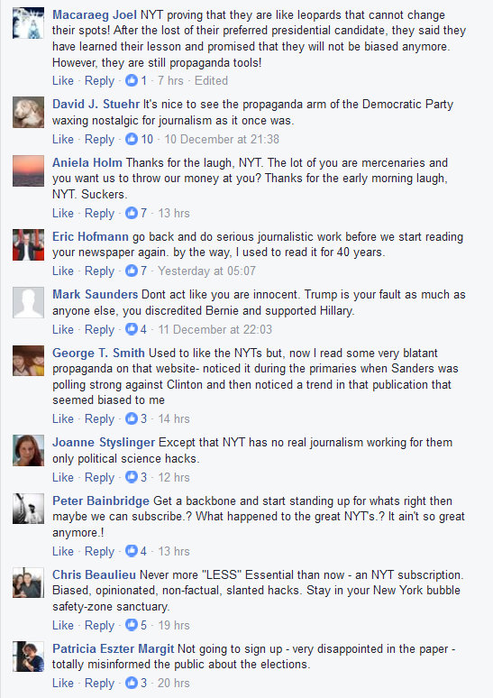 Click to enlarge NY Times Facebook Ad comments