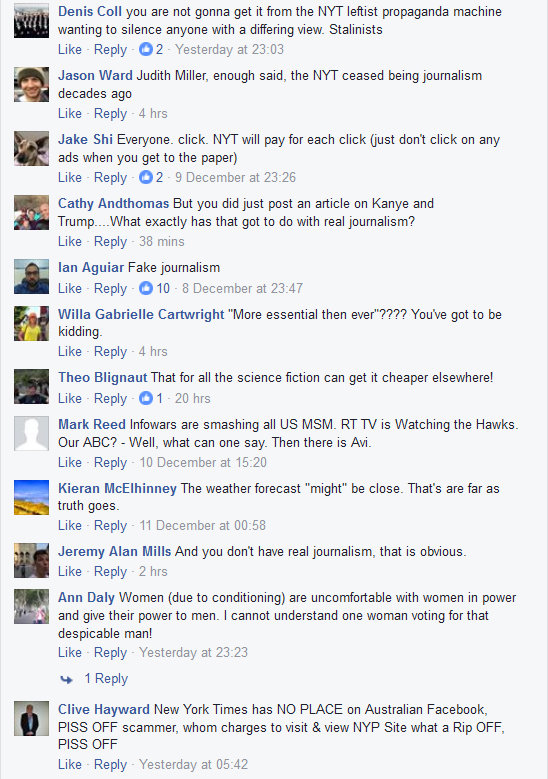 Click to enlarge NY Times Facebook Ad comments