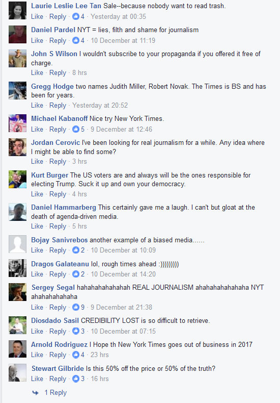 Click to enlarge NY Times Facebook Ad comments