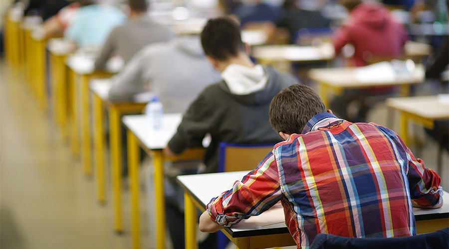 Click to enlarge students taking tests