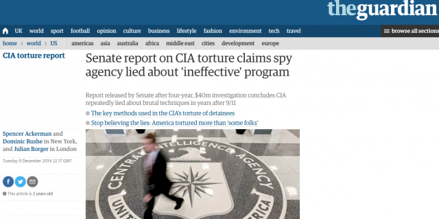 The Guardian headline on CIA